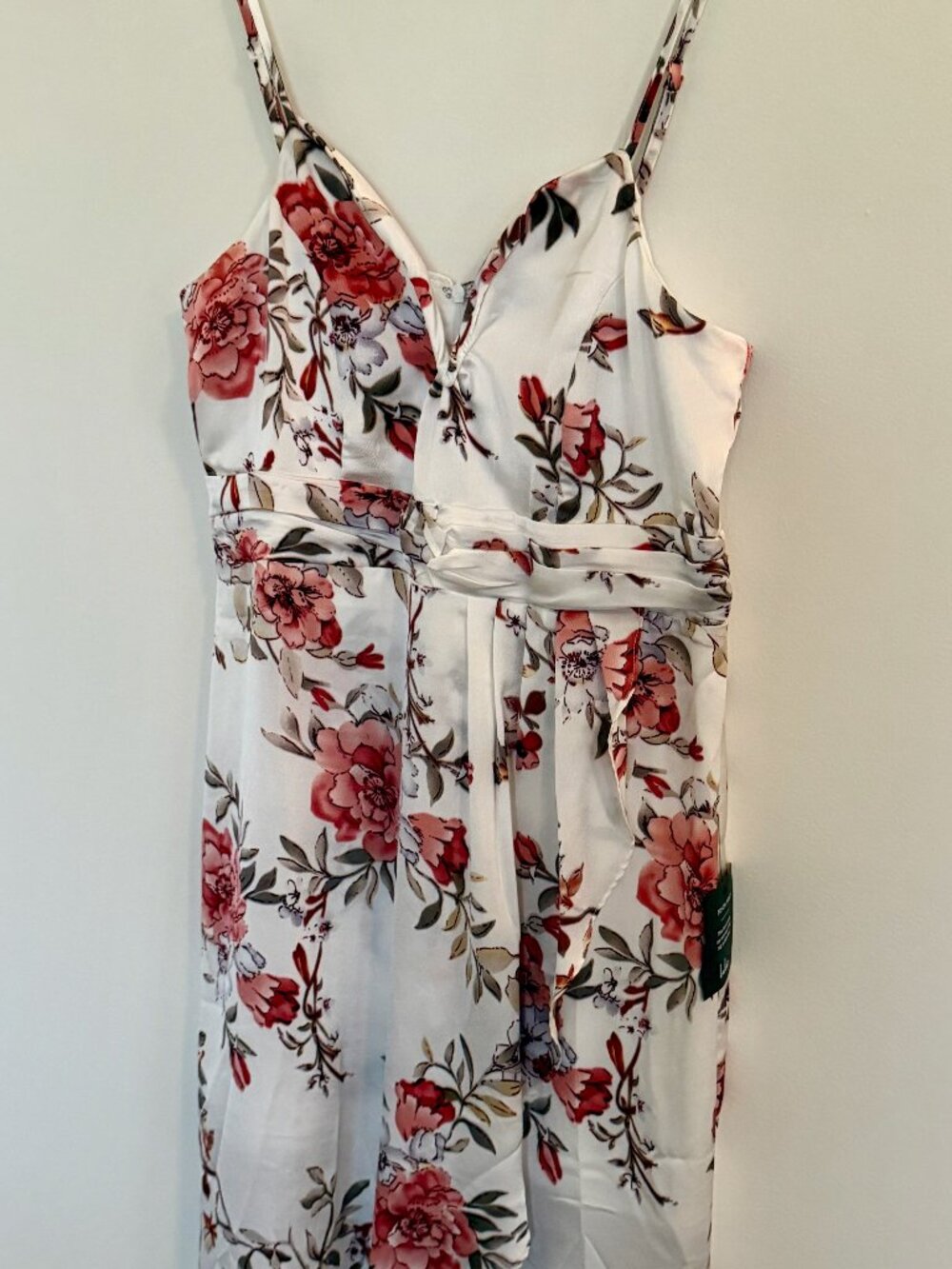 Lulu's White Pink Floral High Low Dress Size L